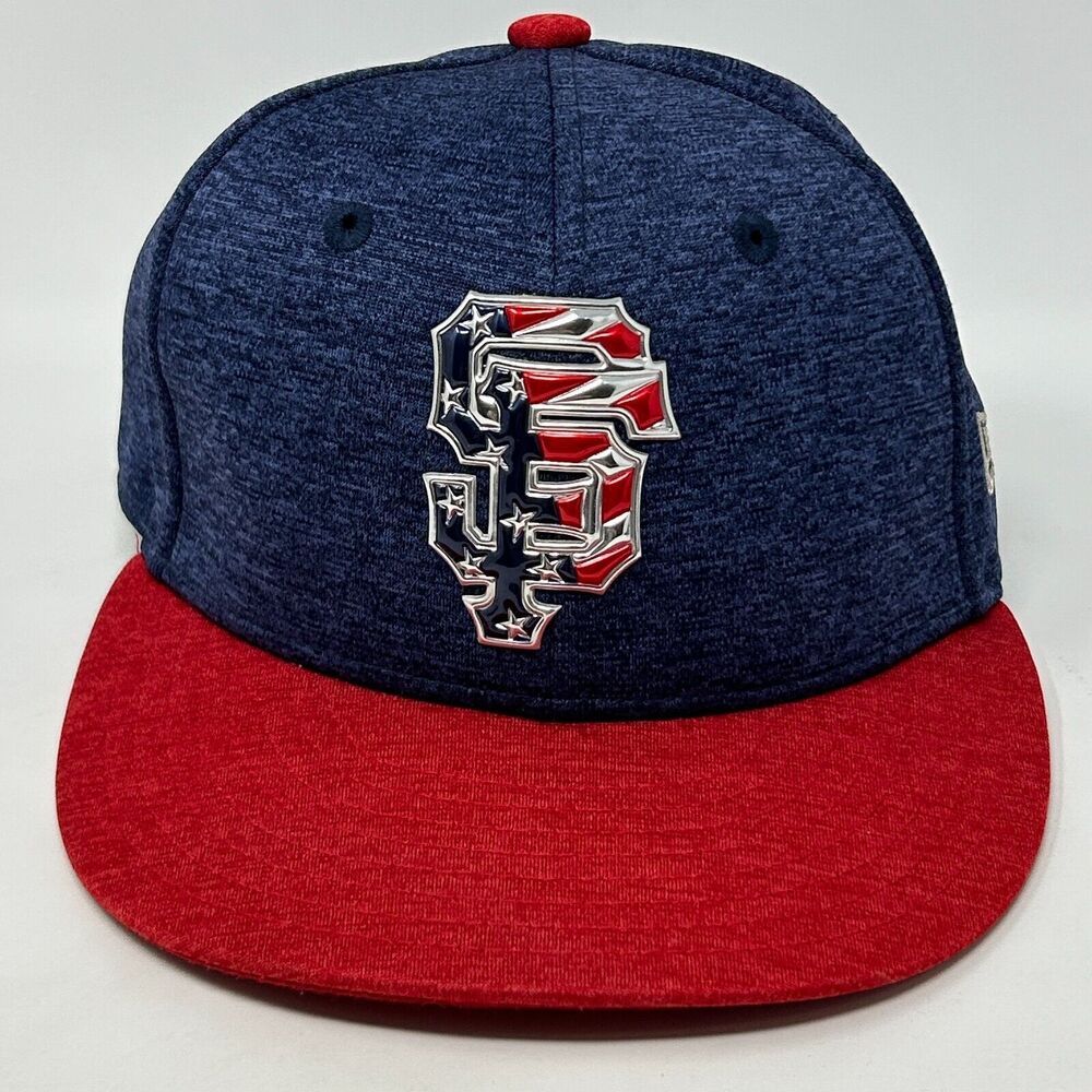 San Francisco Giants Hat Baseball Cap USA American Flag New Era Blue Fitted 7